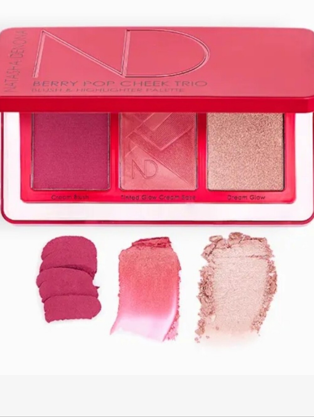 NATASHA DENONA Berry Pop Cheek Trio Palette With Mirror NIB, Full Size